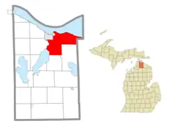 Location within Cheboygan County