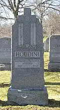 The grave of Bess Houdini in Gate of Heaven Cemetery