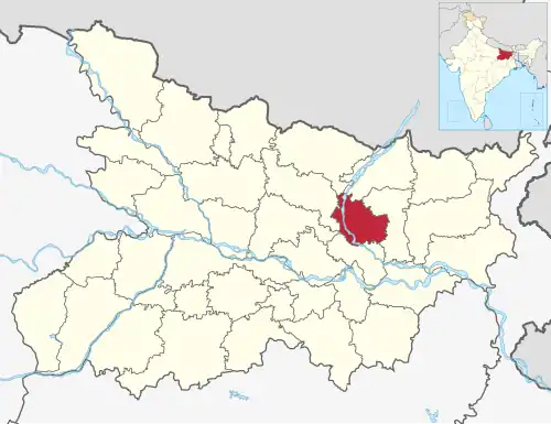 Location of Saharsa district in Bihar