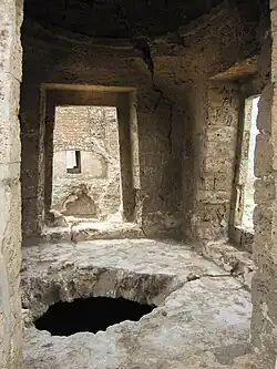 Stairs up the temple lead to an opening