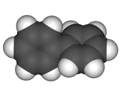 Space filling model showing its twisted conformation