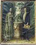 Painting of ktitors Dimitrie Cantacuzino-Pașcanu and his wife, Pulcheria