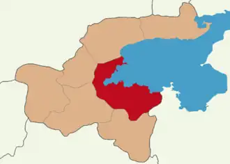 Map showing Tatvan District in Bitlis Province