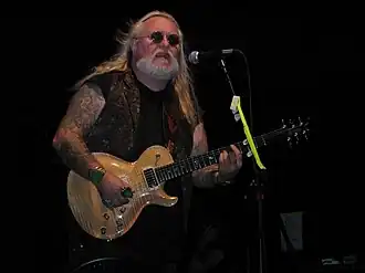 Barth performing with Blackfoot in 2008.
