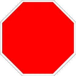 Silhouette of a red octagon