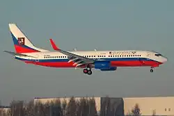 A Boeing 737-800 approaching Vnukovo Airport in 2010.