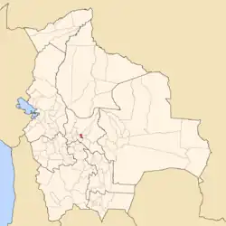 Location of the Punata Province within Bolivia