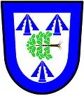 a bordure—Argent; an oak tree eradicated, fessways, proper, between three pheons, points upward, azure; within a bordure azure—Dalgleish of Keavil, Scotland