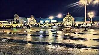 Brahmapur railway station on a rainy day