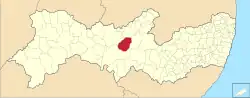 Location of Betânia in Pernambuco
