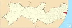 Location in the state of Pernambuco and Brazil