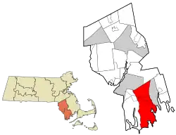 Location in Bristol County in Massachusetts
