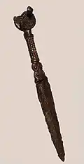 A Bronze and Iron Dagger, found at Saruq Al Hadid. X-ray analysis revealed how the metals were combined.