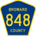 State Road 848 and County Road 848 marker