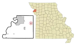 Location of Easton, Missouri