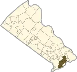 Location of Bristol Township in Bucks County