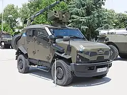 A Bulgarian 2nd generation SandCat Utility. In terms of styling the second-generation SandCat is the most varied and a variety of configurations can be seen.