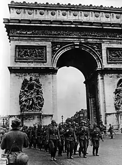 4 June: German troops on parade after the surrender of Paris