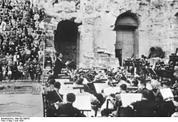 Herbert von Karajan and the Orchestra of the Athens Conservatory (later to become the Athens State Orchestra) at the Odeon of Herodes Atticus (1939)