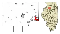 Location of Spring Valley in Bureau County, Illinois.