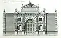 Gate, Burlington House, London, Vitruvius Britannicus vol 2, 1720 (demolished)