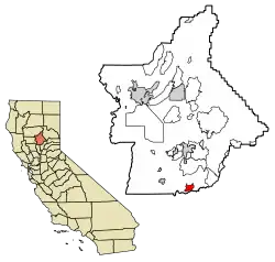 Location of Honcut in Butte County, California.
