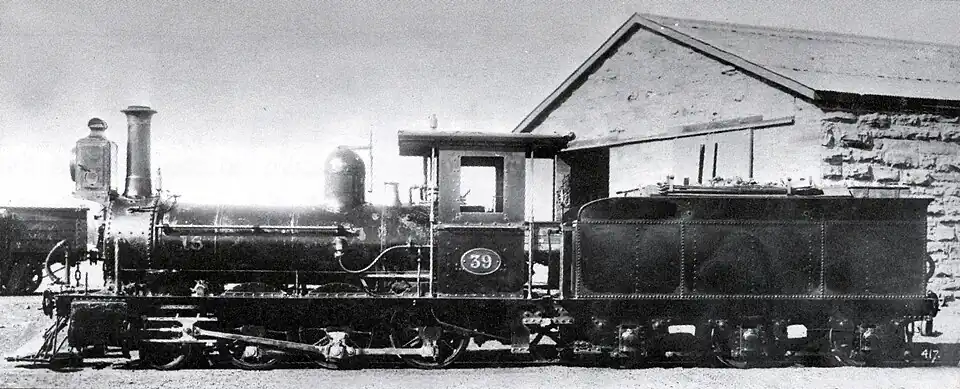 Ex no. W12, then no. 12, then no. 39, with tender, numbered 15 aft of the smokebox
