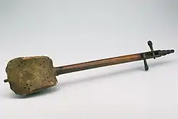 Modern lute, with same shape as Tell Ishchali lute. Bowl is a river-turtle shell. Also has similar sound holes, size and shape as Byzantine pandura. Egypt, pre-1930.