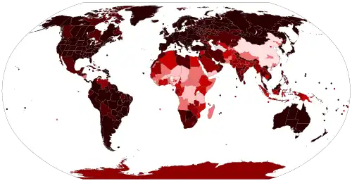 Total confirmed cases by reporting area   3,000 + per 100,000 inhabitants   1,000–3,00 per 100,000 inhabitants   300–1,000 per 100,000 inhabitants   100–300 per 100,000 inhabitants   30–100 per 100,000 inhabitants   0–30 per 100,000 inhabitants   None or no data