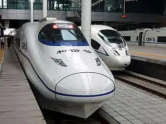 CRH2C and CRH3C at Tianjin railway station