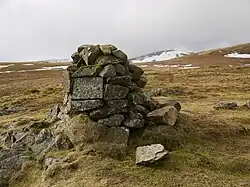 The cairn on Birkett Fell with Stybarrow Dodd beyond