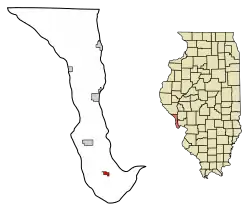 Location of Brussels in Calhoun County, Illinois.