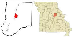 Location of Fulton, Missouri