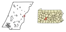 Location of Gallitzin in Cambria County, Pennsylvania.