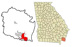 Location in Camden County and the state of Georgia