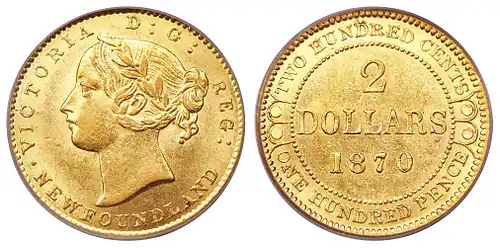 Canada Newfoundland Victoria gold 2 Dollars 1870.jpg