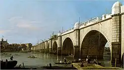 Westminster Bridge Under Construction, 1747