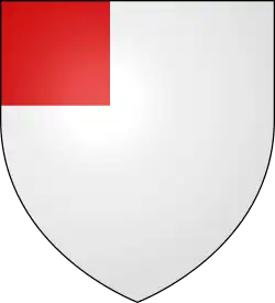 a canton—Argent, a canton gules