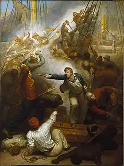 Captain William Rogers Capturing the Jeune Richard by Samuel Drummond