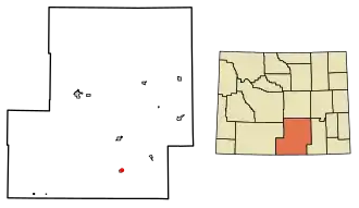 Location of Riverside in Carbon County, Wyoming