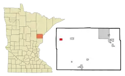 Location of the city of Wright within Carlton County, Minnesota