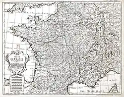 Carte de France dressée pour l'usage du Roy. Delisle Guillaume (1721)