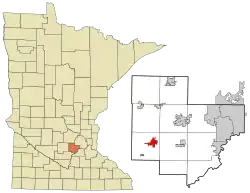 Location of the city of Norwood Young America within Carver County, Minnesota
