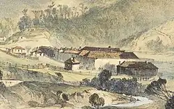 A painting of Cascades Female Factory in 1844 by John Skinner Prout