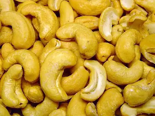 Cashew nuts shelled and roasted