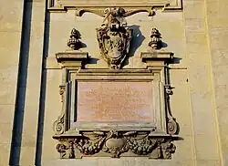 Cartouche on the wall of St. Casimir's Chapel in Vilnius. West wall of Vilnius Cathedral