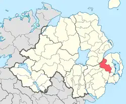 Location of Castlereagh Upper, County Down, Northern Ireland.