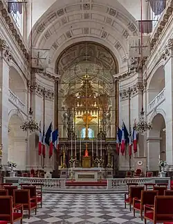 The window behind the altar looks into chapel of the dome