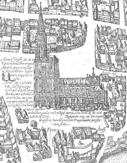 Exterior of cathedral in 1617