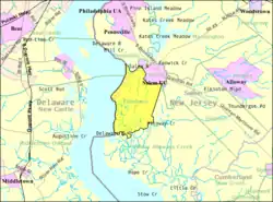 Census Bureau map of Elsinboro Township, New Jersey